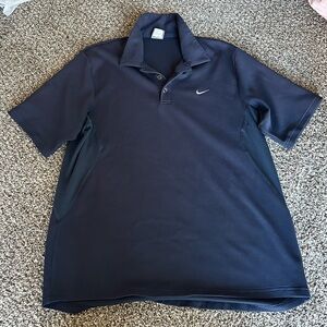 Nike Blue Waffle Knit Buttoned Collared T-shirt